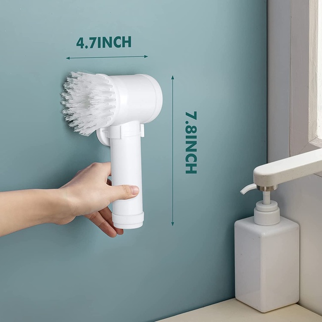 LEO 5 In 1 Electric Cleaning Magic Brush Multifunctional Spin Cleaner Brush With 5 Brush Heads and Charging Cord For Multi Use Kitchen Tiles Carpet Sink Basin Bathroom Dish Pots Wall Shoe Car Surfaces (1)