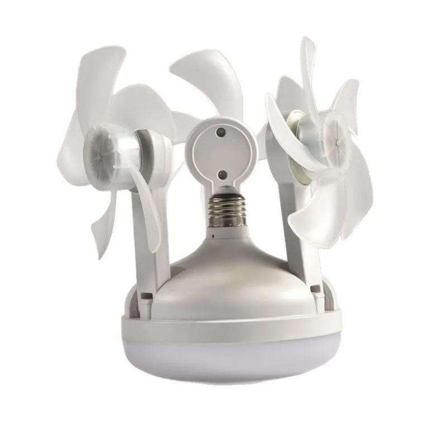 LEO Ceiling Fan with Light Remote Control Lamp for Entryway Living Room Bathroom 4 Heads Fan 55cm (White)