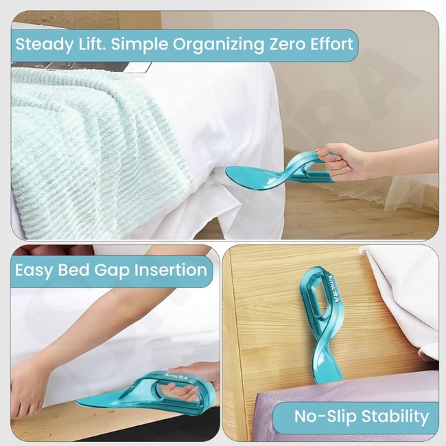 LEO Mattress Lifter and Tucker Tool for Bedsheet Arrange | Mattress Lifter Stand Helps Lift and Hold Mattress Wedge Elevator | Bed Making Tool Can Tuck Sheets Easyly (Sky-Blue Colour) 